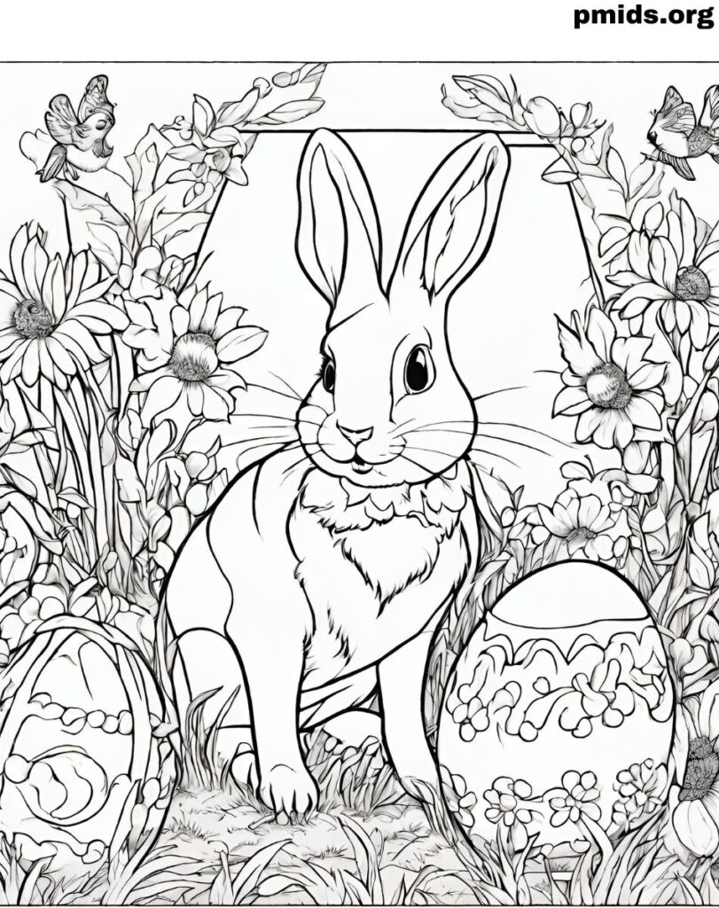adult Easter coloring page 2024
