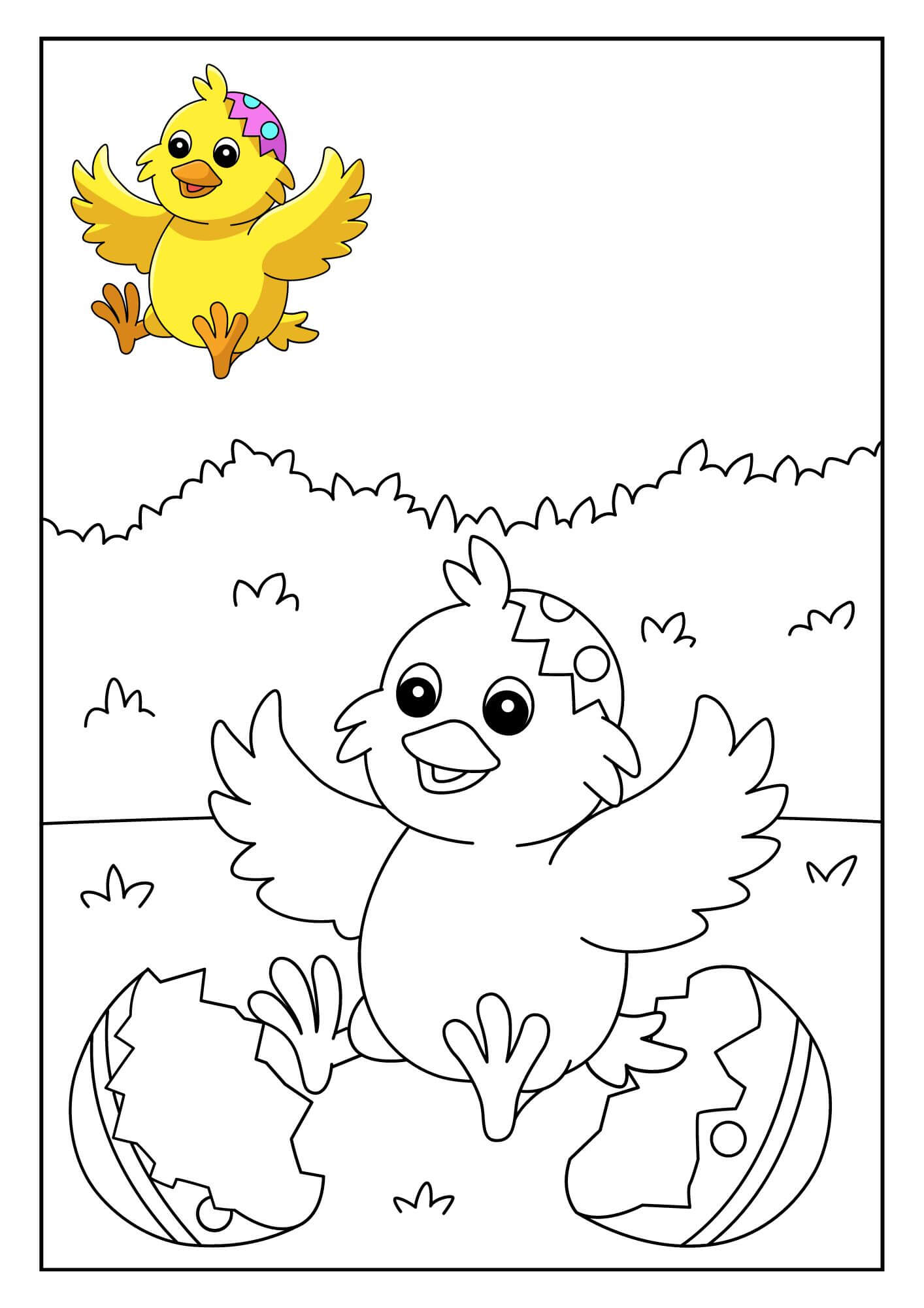 easter coloring pages chicks
