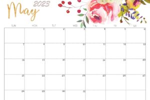 Floral May 2023 Calendar Design