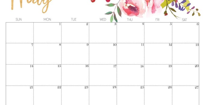Floral May 2023 Calendar Design