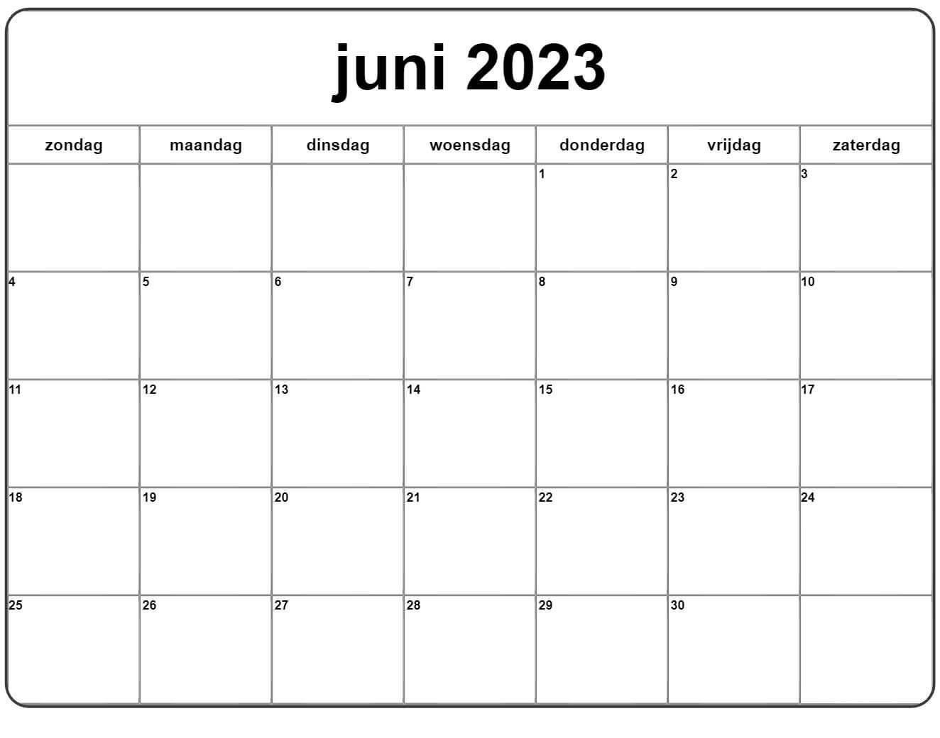Kalender Juni 2023