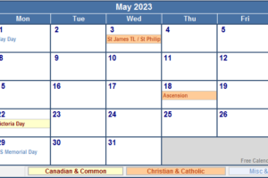 May Calendars 2023 Templates