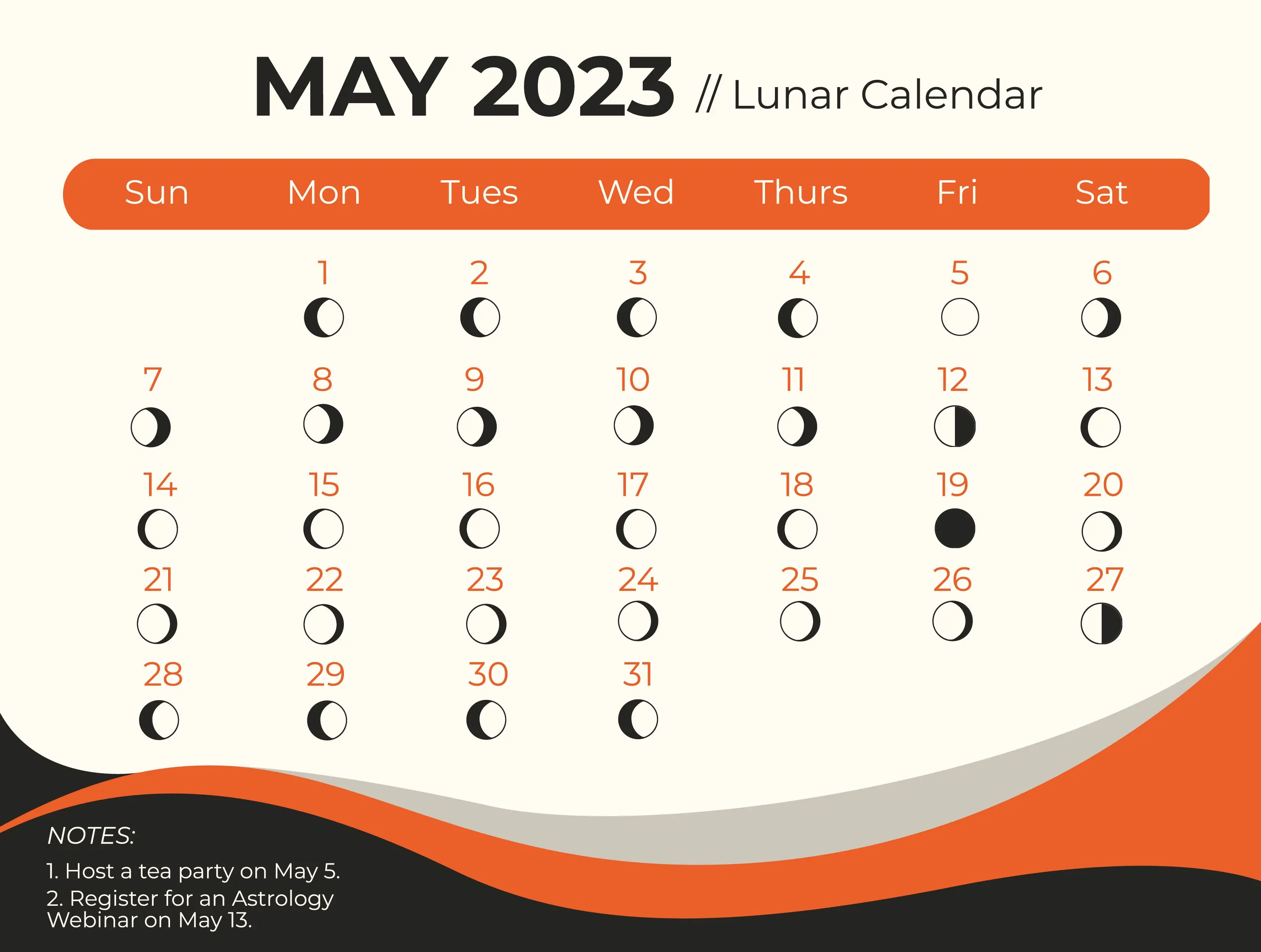 lunar calendar may 2023