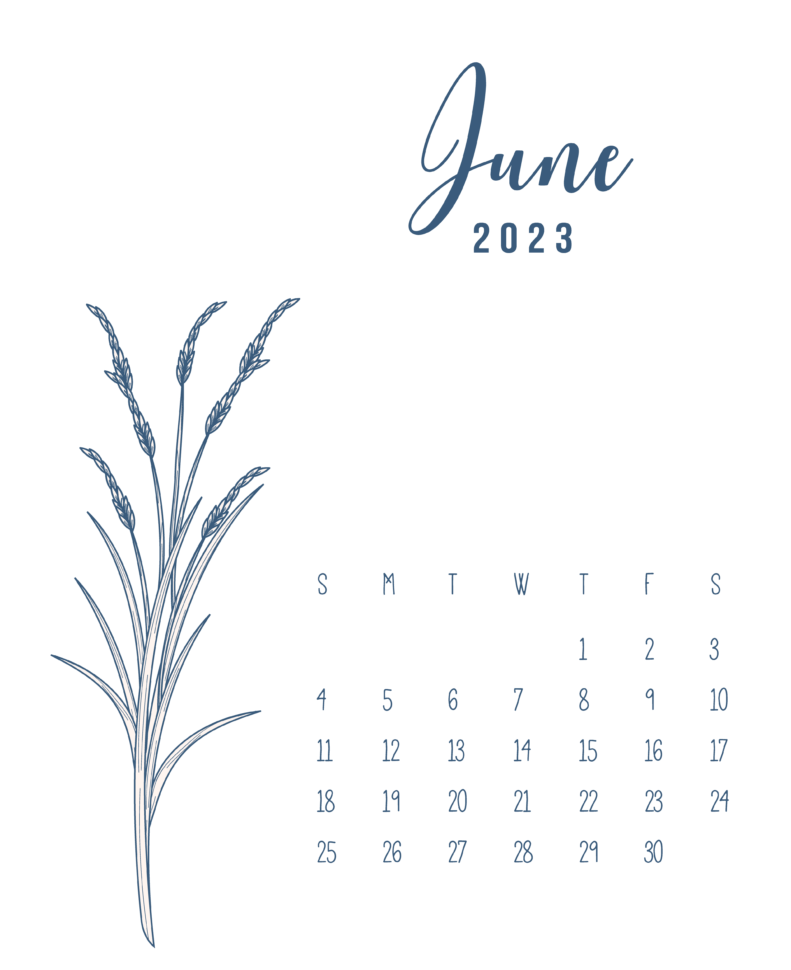 Floral June Calendar 2023 Cute Design