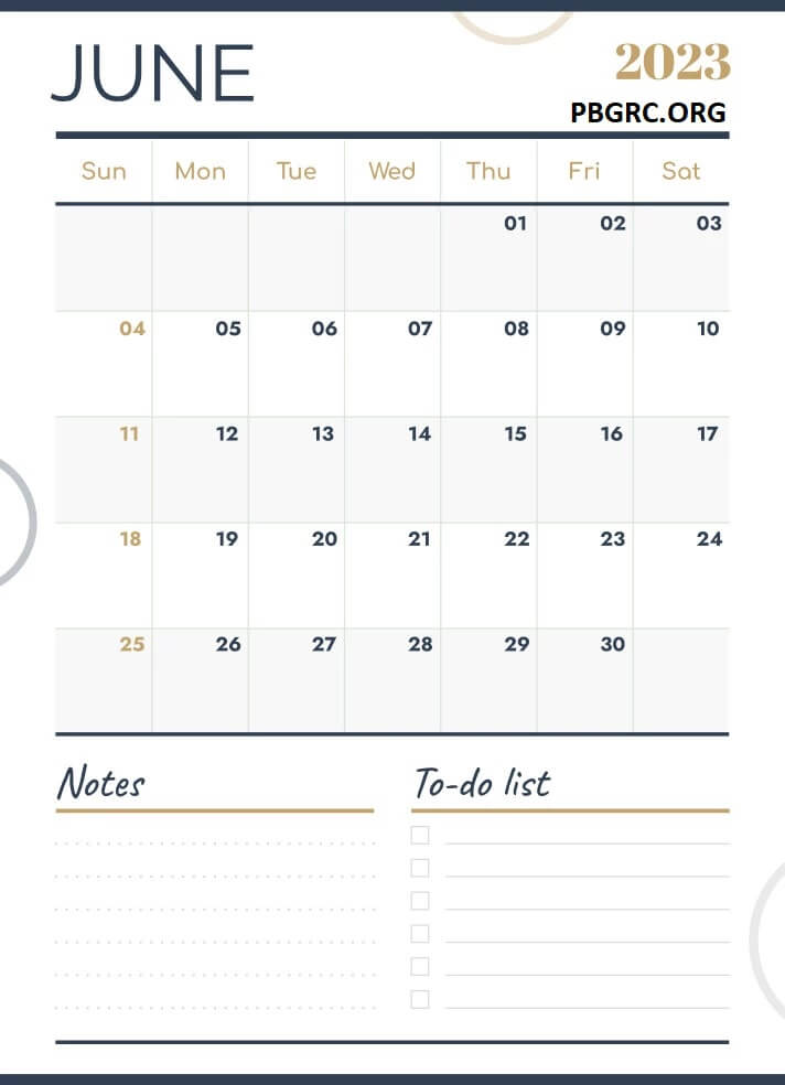 June 2023 Calendar Editable