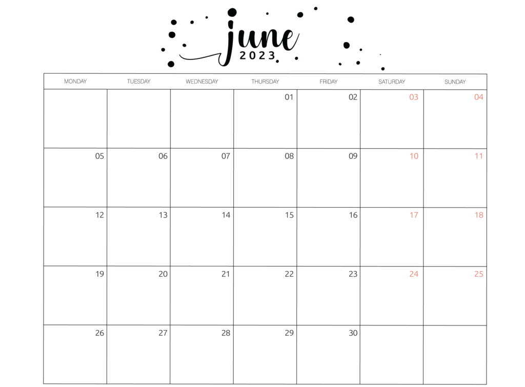 June 2023 Calendar Printable Templates