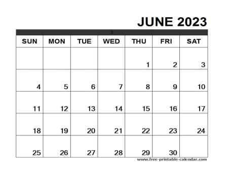 June 2023 Wall Calendar