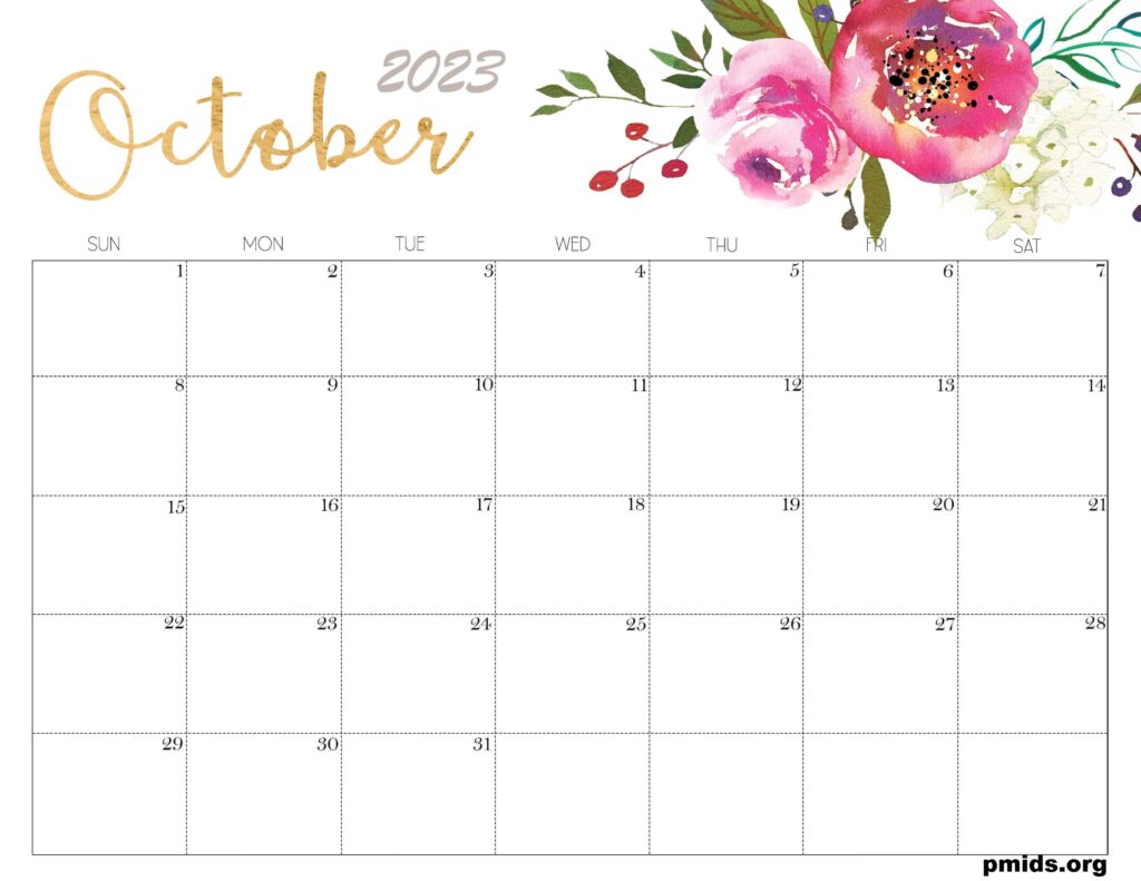 Cute October 2023 Calendar