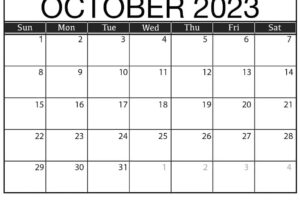 Free October 2023 Calendar