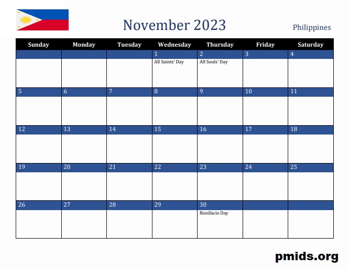November 2023 Philipines Calendar