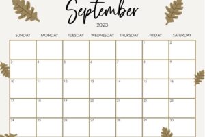 Printable September Calendar 2023