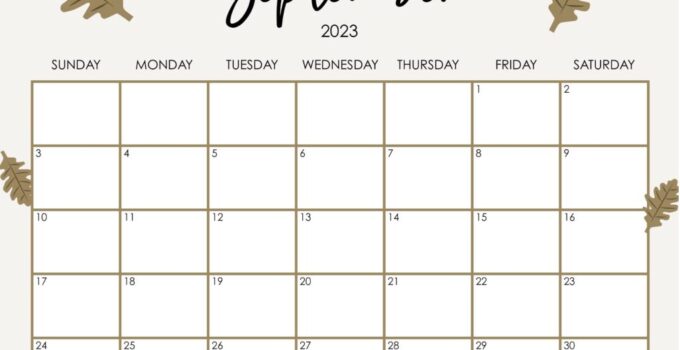 Printable September Calendar 2023