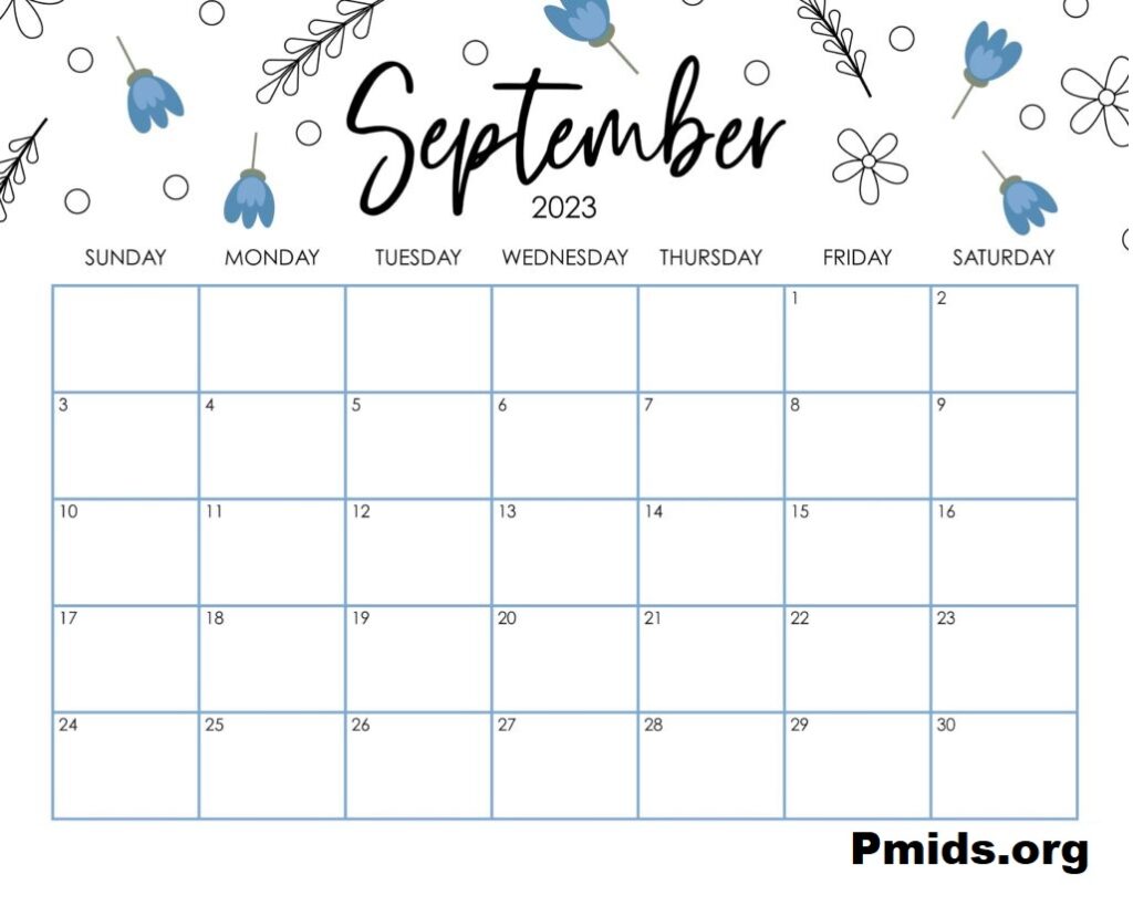 September 2023 template calendar