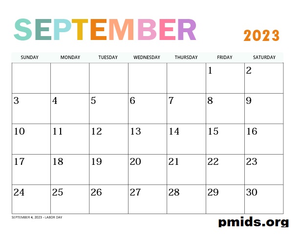 September calendar 2023 template