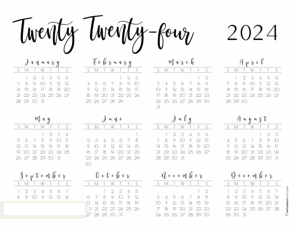 2024 Yearly Calendar Templates