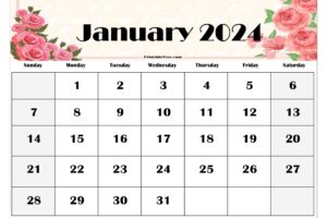 January 2024 Calendar Wallpaper for Desktop