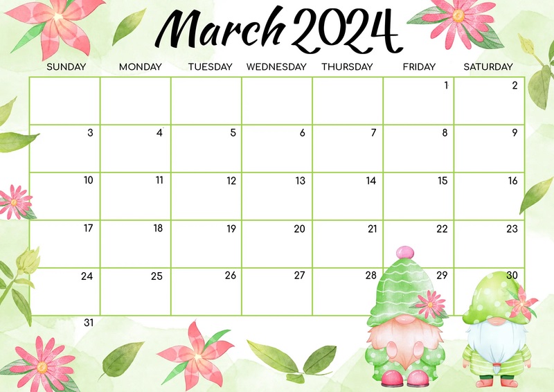 March 2024 Calendar for Desk