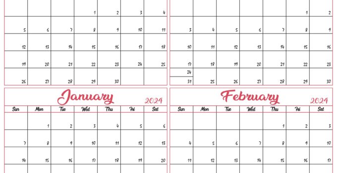 November 2023 to February 2024 Calendar PDF