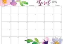 April 2024 Floral Wall Calendar