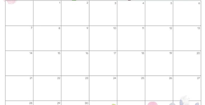 April 2024 Floral Wall Calendar