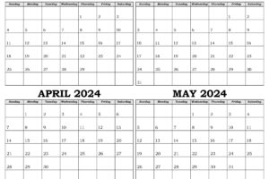 February To May 2024 Calendar PDF