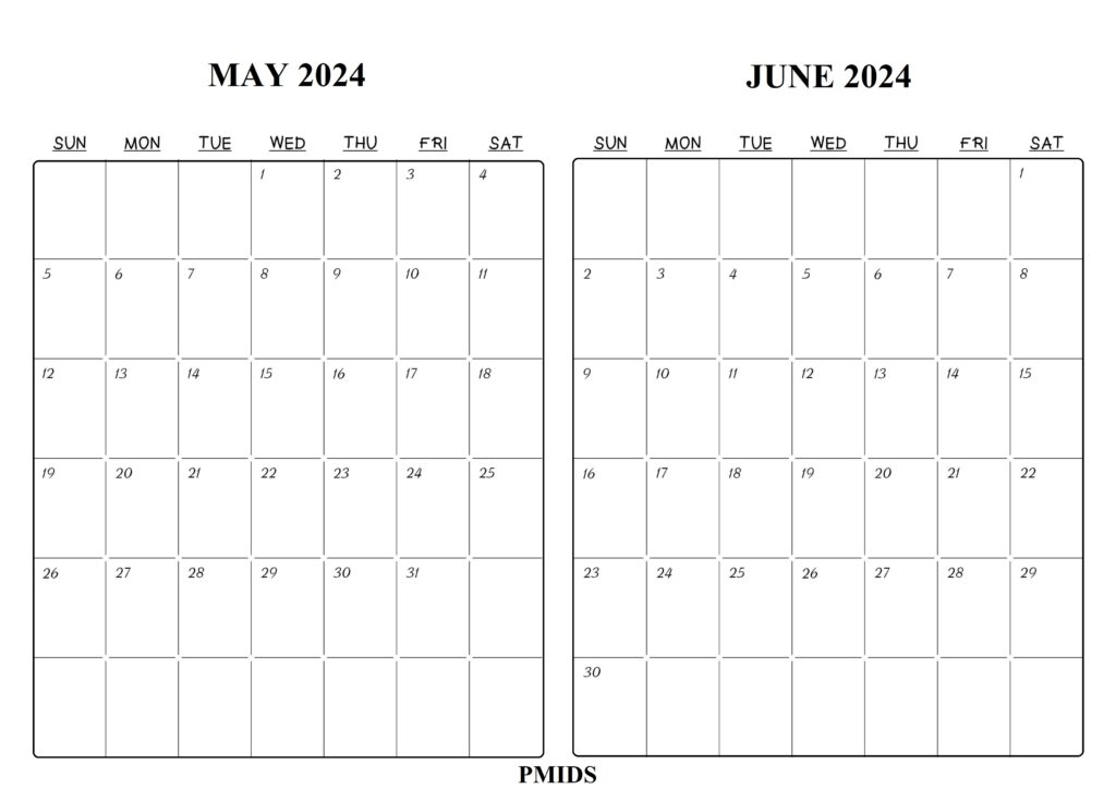 May June 2024 Calendar