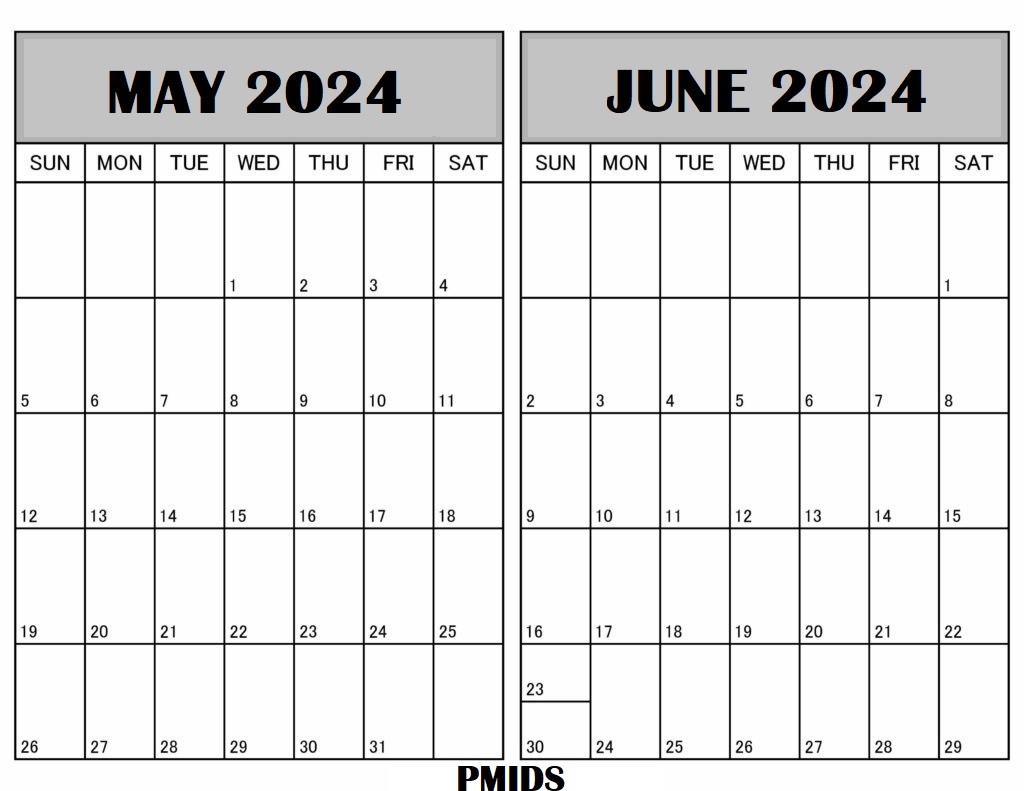 May June 2024 Calendar Template