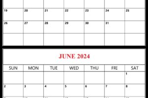 May June 2024 Calendar Word