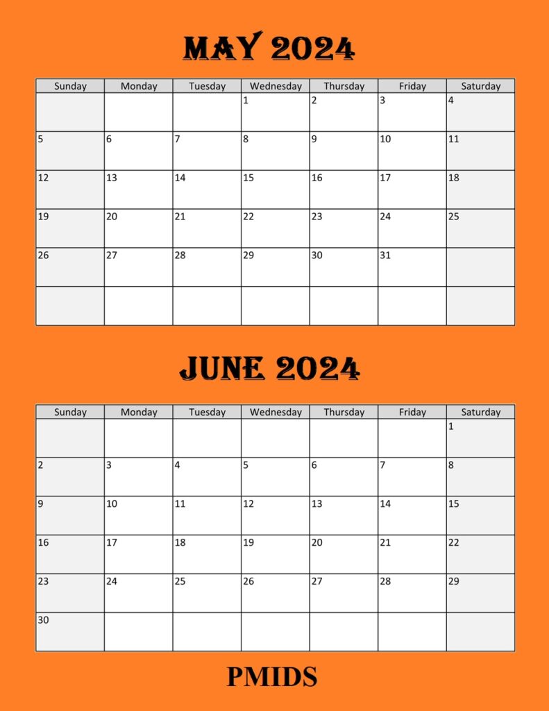 May June 2024 Printable Calendar