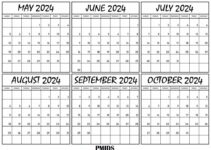 May to October 2024 Printable Calendar