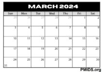 March 2024 Calendar Fillable